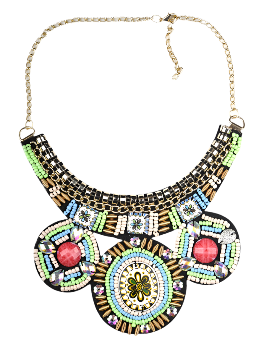 Bleu-Green Afro Necklace